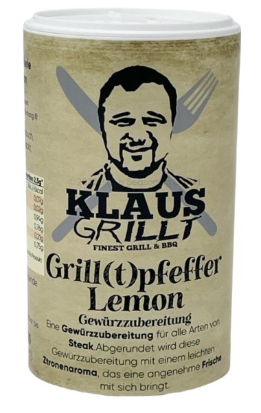 KLAUS GRILLT Lemon Steak Pepper 100g Streuer