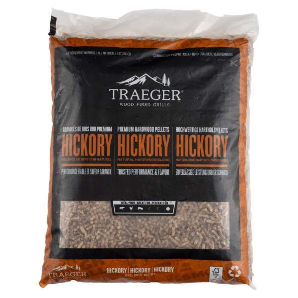 Traeger BBQ-Holzpellets FSC Hickory, 9kg Beutel