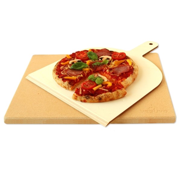 BBQ Saloon Pizzastein eckig 38x30x3,0 cm