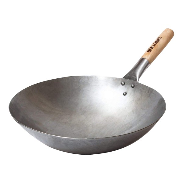 BlackBull-Wok mit edlem Holz-Griff Ø35 cm Rundbode