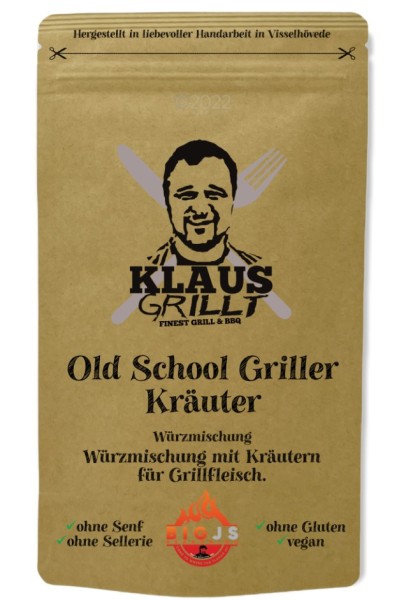 KLAUS GRILLT Oldschool Griller Kräuter 200g Beutel