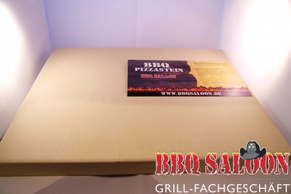 BBQ Saloon Pizzastein eckig 38x30x3,0 cm